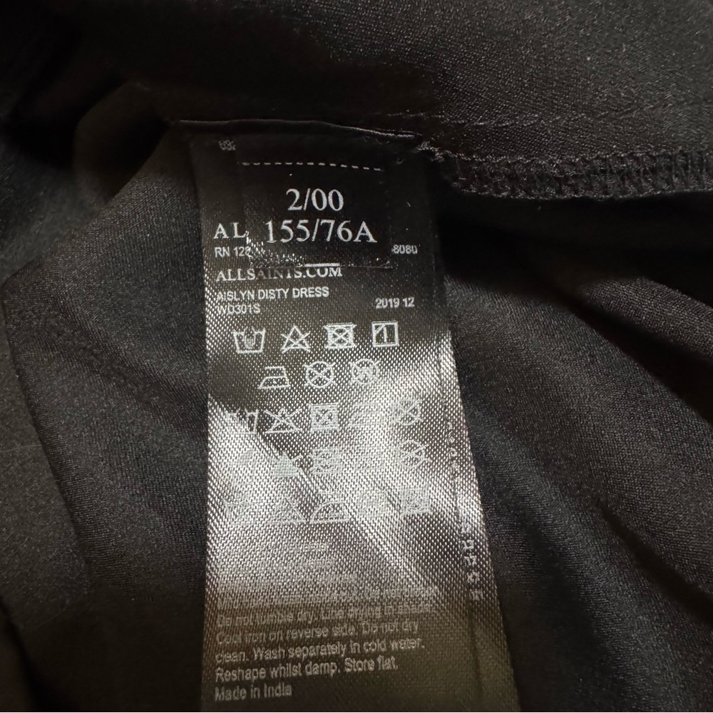 All Saints Aislyn Ditsy Dress Black Beaded Dress Size 00 - Picture 11 of 13